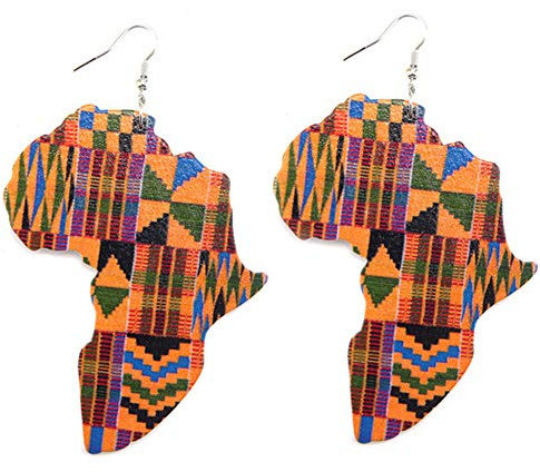 1 Paar Afrikanische Karte Ohrringe Handgemachte Statements Ohrstecker Aus Holz Ohrschmuck Für Frauen Mädchen