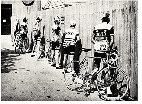 NCHEOI Schwarz-weiß Badezimmer Dekoration Männer Rennrad Druck Fahrrad Vintage Foto Poster Geschenk für Wandkunst Bilder 30x40cm Rahmenlos