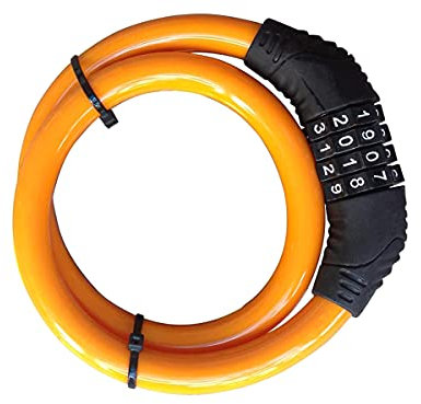 Lucchetto per bicicletta a combinazione a 4 cifre, cavo lungo 60 cm, diametro 11 mm, per bicicletta scooter, colore assortito (11 x 600 mm)