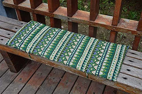 Waigg Kii Bankkissen mit Befestigungsbändern, 2/3-Sitzer, Baumwolle, Gartenbankkissen, bedruckt, lange Bankauflagen für drinnen und draußen, Esszimmer-Terrasse (110 x 40 cm), G)