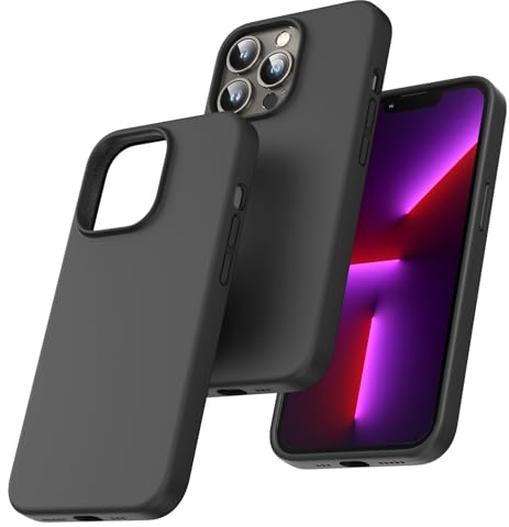 TOCOL für iPhone 13 Pro Hülle Silikon, Stoßfest Anti-Rutsch Anti-Fingerabdruck Kratzfest Handyhülle für iPhone 13 Pro Case, Schwarz
