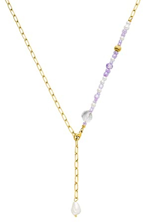Purelei Aina Kette (Gold), Damen Halskette aus langlebigem Edelstahl, Wasserfester Schmuck mit Anhänger, Bis 50 cm Länge verstellbar