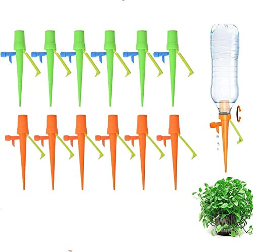 12 Stück Automatisch Bewässerung Set, Einstellbar Pflanzen Bewässerungssystem mit Langsam Entriegelbarem Steuerventil, Blumen Bewässerung DIY Kit für Zimmerpflanzen im Freien