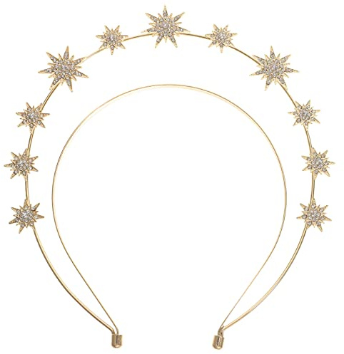 Abaodam Sechspunkte Sternstirnband Gold Kopfschmuck Frauen Party Haarbügel Cosplay Hochzeit Haarschmuck Braut Zubehör