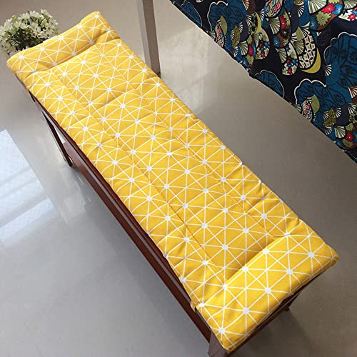 XIEMINLE Outdoor-Bankkissen, weiche, waschbare Sitzmatte, 2-, 3-, 4-Sitzer-, Sofakissen, lange Polsterung, Sitzpolster mit Bindebändern für Gartenbank, Möbel, Schaukelstuhl, 280 x 45 x 2 cm, Stil 5