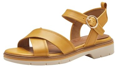 Tamaris Damen Sandalen Leder Sommer; MANGO/gelb; 37 EU