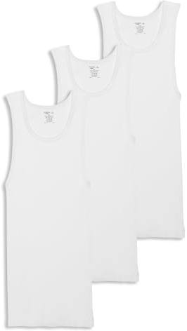 Jockey Men's Undershirt 100% Cotton Tall Man A-Shirt Tank - 3 Pack, White, 2XLT