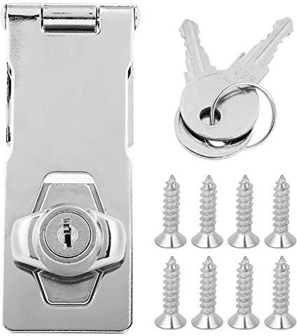 Door Lock Latch, Gate Lock Door Latch Zinc Alloy Garage Door Pad Lock for Doors Inside Shed Door Latch Cabinet Door Latch Door Hasp Latch Lock for Furniture Cabinet Closet