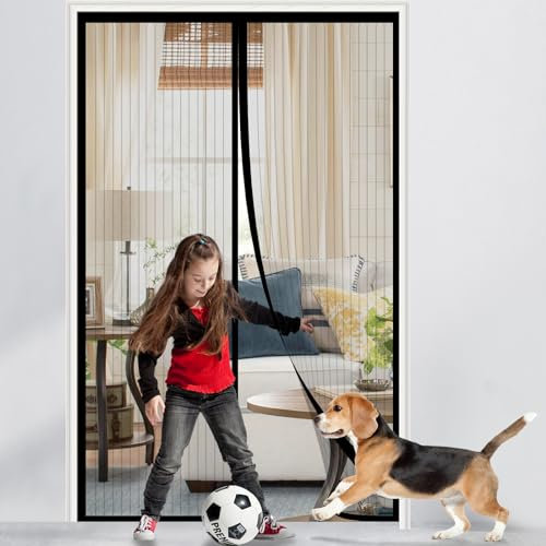 HCSSZ Fliegengitter Balkontür,Magnet Insektenschutz Balkontür 90x200cm,Ohne Bohren,Verdickter Fliegenvorhang,Fliegengitter Tür,für Balkontür Wohnzimmer Schiebetür und Terrassentür