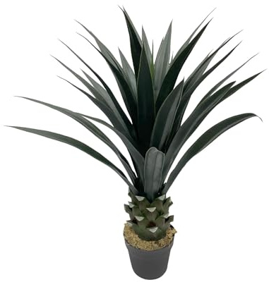 Rebecca Mobili Yucca Artificielle, Plante d'Intérieur Fausse, Vert Marron, Polyéthylène, Dense, avec Pot, pour Maison ou Extérieur - Dimensions HxLxP: 90 x 30 x 30 cm - Art. RE7038