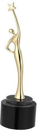 KITANDOVE 1 Stück Goldene Metalltrophäe Goldmann-trophäe Für Kinderpartys Preistrophäe Mit Kristallsockel Pokaltrophäe Als Belohnungspreis