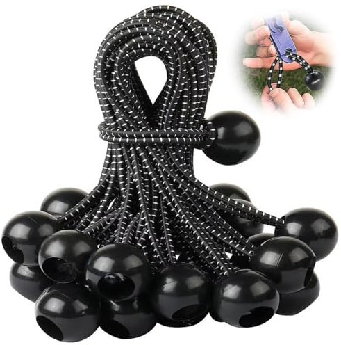 Spanngummis mit Kugel, 30 Stück Planenspanner mit Kugel, 15cm Planenspanner | Gummispanner Zeltgummis Gummischlaufen Spanngummi Kurz für Planen Zelt Banner