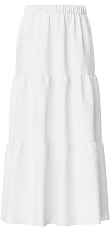 PIECES Jupe Maxi Pcsikka Hw WVN Noos pour Femme, Cloud Dancer, M