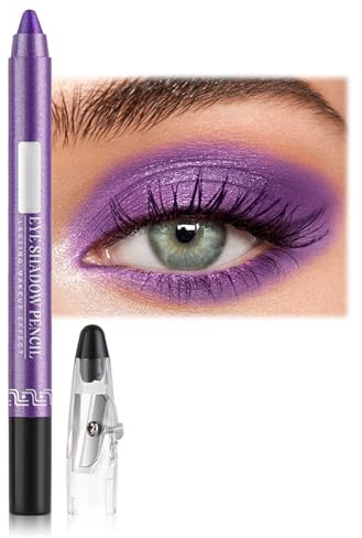 Waterproof Eyeshadow Stick - Shimmering Eye Shadow Pencil in Pearly Purple for Lasting, Non-Blooming, Glitter Makeup - Pearlescent Eyeliner Pen with Easy-to-Use Crayon Design