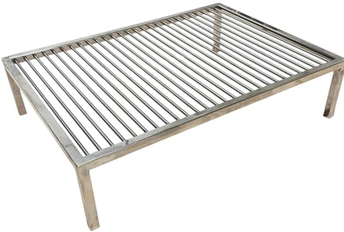 Parrilla Argentina para barbacoa u hoguera Portatil Varios tamaños de Acero al Carbono Varilla de 8 mm de espesor Super resistente Nic Store Bbq (60x50cm)