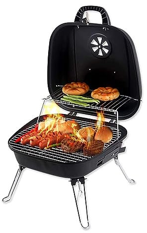 Hja Boutiques UK Portable Grills smokeless household small oven, portable small oven, with Lid Stainless Steel Barbecue Grill Suitable for outdoor camping Camping BBQ