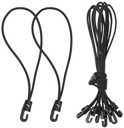 Hurifeng Spanngummi mit Haken 20 Stück – 4mm Nylon Gummiseil mit Kunststoffhaken für Camping, Planen, Zelte und mehr (20cm)
