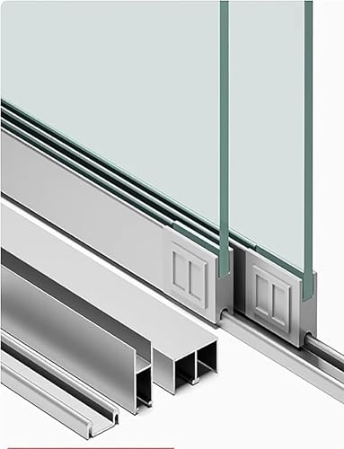 Aluminum Glass Sliding Door Track for Cabinets, Bookcases, Wine & Display Cabinets, Acrylic Glass Compatible