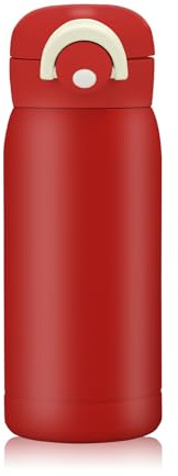 Boziee 350 ml/200 ml petite bouteille isotherme en acier inoxydable avec verrouillage Thermoskanne sans BPA Mini bouteille isotherme sous vide pour sport, voyage, école, plein air (Crème Rouge, 350 ml