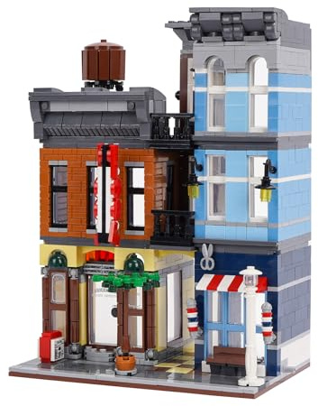 Geniteen Detektivagentur-Baukasten, 1178 Teile Stadt Haus Straßenansicht Bauklötze Set Kreatives MOC Haus Architekturspielzeug für Erwachsene und Jugendliche (Detektei)