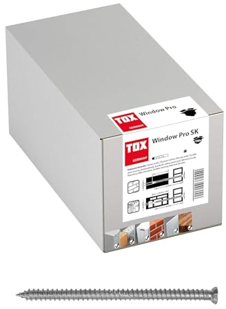 TOX Window Pro SK Rahmenschraube aus einsatzgehärtetem Stahl M, Abstandsmontage für Fenster und Türen, Senkkopf mit TX30-Antrieb, 7,5/92 mm, 09110135