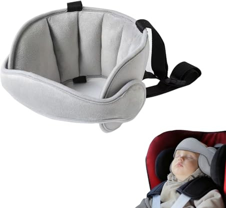 LDBKLGHJ Kopfhalterung Kindersitz Kinder Nackenschutz Auto Babysitz Grau 45cm Verstellbar Atmungsaktiv Sicher Bequem Reise Zubehör Schlafhilfe Universal