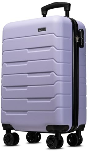 NOWI 2.0 Handgepäck Koffer 37L – Kleiner Hartschalen-Trolley mit Rollen – Handgepäckkoffer leicht, Zahlenschloss, rollkoffer klein für Flugreisen (Flieder, M)