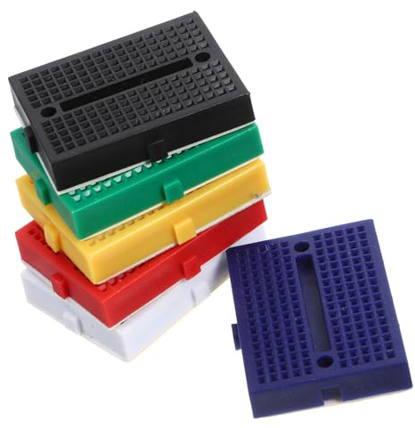 Toddmomy 6pcs Small Solderless Breadboards Mini Circuit Boards for Laboratory Experiments with Secure Pins Construction and Interlocking Design for Electronics Projects