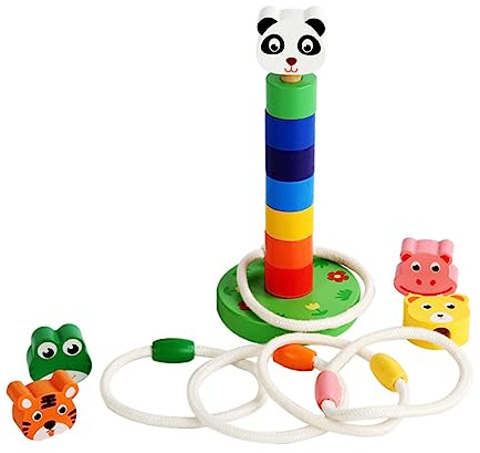 TOBBOMEY Jeu de Lancer Anneaux Éducatif pour Garçon Fille Interactif Parent-garçon Fille Jeu Adresse Intérieur et Extérieur