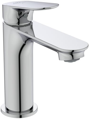 Ideal Standard Alero Waschtischarmatur, mit Garnitur, Höhe 100 mm – Chrom | Wasserhahn Badezimmer inkl. Push-Open Ablaufgarnitur, wassersparend, BE183AA