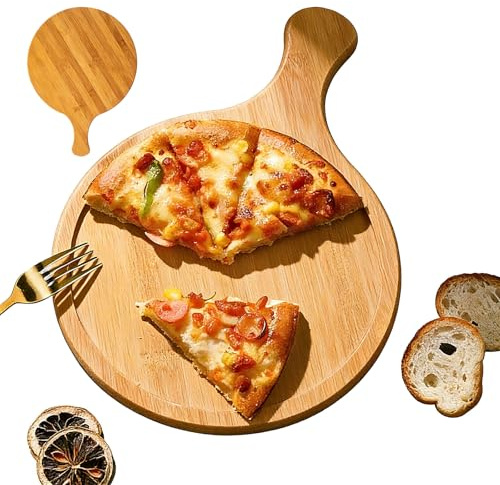 Pizzablåda, rund 18 cm med pizzarulle, tårtspade, bakpensel – non-stick-belagd, förstärkt kolstål, bakplåt – jämn värmeledning, pizzaplåt för Airfryer ugn (svart 1)