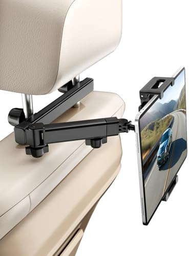 CALEPOP Tablet Holder for Car, Extendable & Pivoting Headrest Mount to Keep Kids Engaged – Road Trip Essential for 5.5-11 Devices (1 Pack)