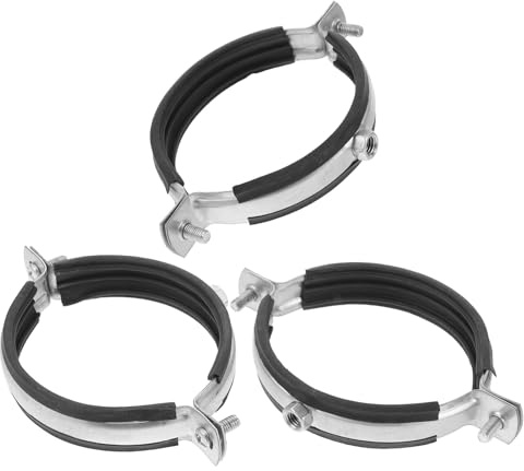 WOONEKY 3 pezzi Morsetti Regolabili per Tubo in Acciaio Carbonio Zincato Staffe Montaggio Pesanti per Fissaggio Muro e Soffitto Supporto Professionale per Tubazioni Idrauliche Facile da