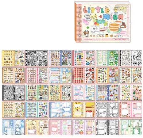 Autocollant Esthétique Scrapbooking Dessin Animé Bloc-notes Pour Scrapbook Carnet Journal Planificateur Coque De Téléphone 30 Feuilles/bloc-notes