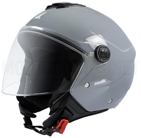 SpiritMoto unik Casco Moto Jet Abierto Motocicleta Scooter Ciclomotor Hombre/Mujer Airflow Cierre Micrométrico Desmontable Homologado - Nardo Grey Talla M