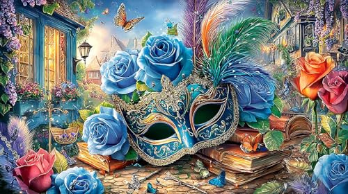 Carnival-Mask-Feathers Puzzle pour Adultes 1000 pièces Extremement Difficile Stimulant Jeu éducatif détente Cadeau Amusant & Activité Maison 38x52/1000 pièces