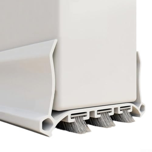 Door Bottom Sealing Strip, 96 cm PVC Brush Draft Stopper for Soundproofing, Dust and Protection, Energy-Efficient Home Use(white)