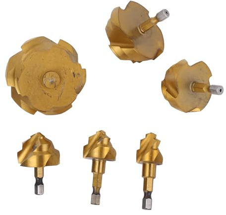 Neiyty Juego de 6 Brocas Escalonadas de Elevación PPR, 20 25 32 40 50 63 Mm Broca de Expansión de Tubería de Agua en Espiral con Vástago Hexagonal de 1/4 Pulgada con Alta