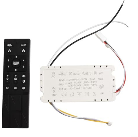 Zenllihome Kit di controllo remoto senza fili per ventilatore da soffitto, 6 velocità, dimmerabile, con funzione di ripristino