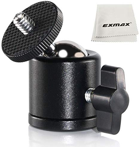 exmax 1/4 3/8 Trípode Mini rótula de bola para cámara réflex digital Videocámara Luz Soporte Giratorio de 360 grados