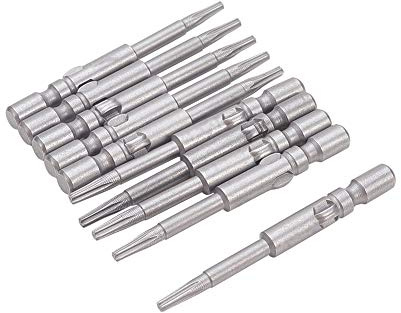 Utoolmart T6 Torx 4 mm diametro gambo rotondo set di punte per cacciavite 40 mm lunghezza totale S2 acciaio a sei punti punte magnetiche per auto riparazione camion 10 pezzi