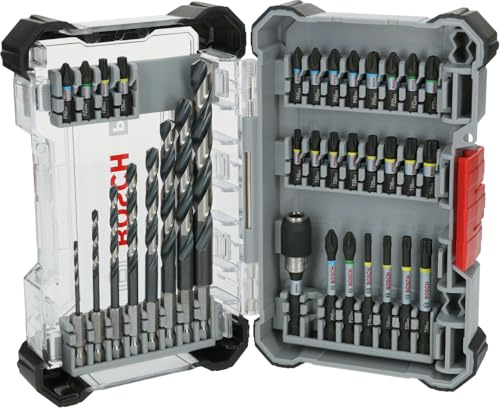 Bosch 35x PRO Impact Schrauberbits & Metallbohrer Set, 35-tlg. | für Stahl, Gusseisen, 200 x 107 mm, Professional Zubehör Schraubendreher, Bohrmaschine/Schrauber