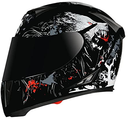 Integralhelm Motorradhelm Modular-Helm Rollerhelm Erwachsener Herren & Damen Flip-Up Helm Sturzhelm Jet Helm Atmungsaktiver Mopedhelm Klapphelm ECE-Zertifizierung,Matte black 3,XL
