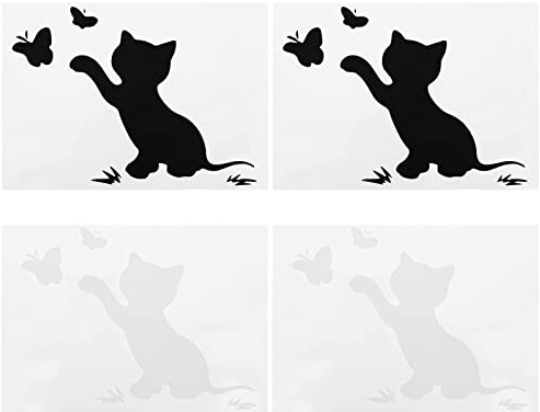 YINETTECH 4 Stücke Auto Aufkleber mit Katze Schmetterling Mustern PET Auto Aufkleber Selbstklebende Aufkleber Wasserdicht Aufkleber Dekorative Zubehör für Auto Fenster