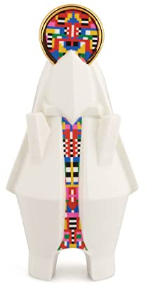 Alessi Mary ESA05 2 - Figurine Vierge pour Crèche en Porcelaine avec Décalcomanies Appliquées à la Main et Détails en Or 24 Carats, Multicolore