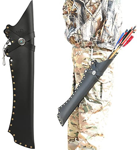 wolfman Bogenschießen Rucksack Pfeilköcher Schulter aufgehängt Pfeil Tasche Jagd Ziel Pfeil Köcher Tasche für Ziel Jagd Ausbildung Geschenk Sammlung (Typ G Schwarz)