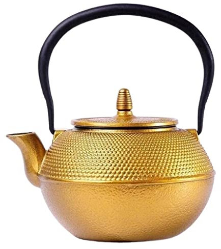 AMYSTY Theiere en Fonte Théière en Fonte Bouilloire Émaillée De Théière Émaillée Faite Main De Théière De Fonte De 1.2L pour Le Thé Japonaise Théière Théière Fonte