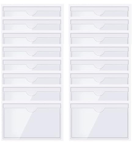 100 Stück Visitenkartentaschen Selbstklebend, Selbstklebende Etikettenbeutel, Transparenter Kreditkartenhalter, Etiketten Kartenhalter für Büro Organisieren und Sortieren(Size:(A6)16 * 11CM)