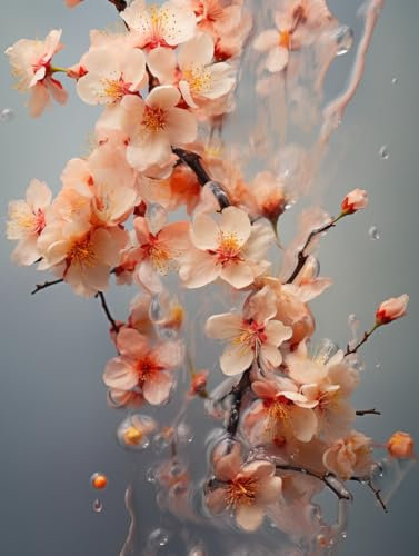 Taxpy Quadri su tela formato Ramo di fiori di pesco in fiore,40 * 60cm Canvas Wall Art Dipinti su Tela Poster e Stampe Pictures Home Decor