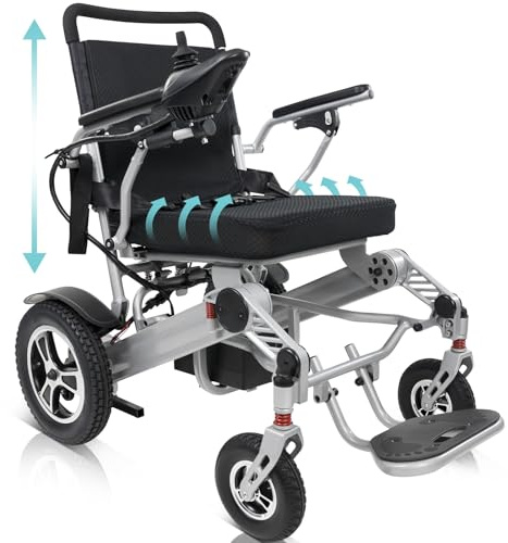 Vive Mobility Folding Electric Wheelchair for Adults - Foldable Scooter Wheelchair - Accessories, Folding Power, Motorized, All Terrain Transport Travel Mobility Aid, Lightweight, Heavy Duty